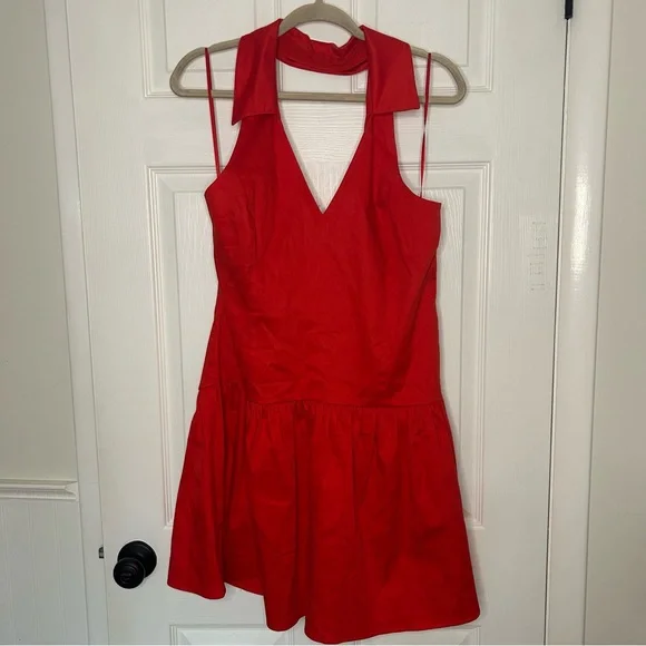 Anthropologie Maeve Halter Drop-Waist Mini Dress -  threedaughtersproperties.com